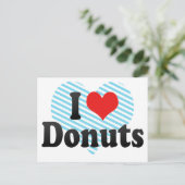 I Liebe Donuts Postkarte (Stehend Vorderseite)