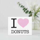 I LIEBE DONUTS POSTKARTE (Stehend Vorderseite)