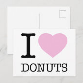 I LIEBE DONUTS POSTKARTE (Vorne/Hinten)