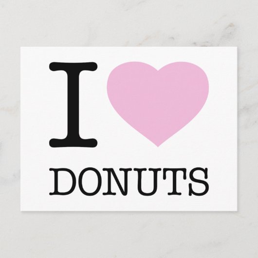 I LIEBE DONUTS POSTKARTE (Vorderseite)