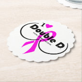 I LIEBE Doppel D auf weißem Untersetzer (angewinkelt)