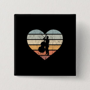 I Liebe Doppelbass Retro Herz Button