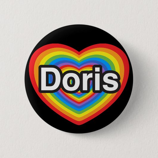 I Liebe Doris. Liebe I Sie Doris. Herz Button (Vorderseite)