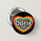I Liebe Doris. Liebe I Sie Doris. Herz Button (Vorne & Hinten)