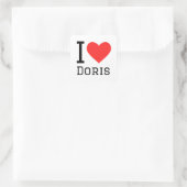 I Liebe doris Quadratischer Aufkleber (Tasche)