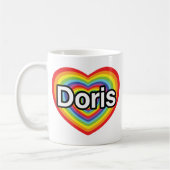 I Liebe Doris: Regenbogenherz Kaffeetasse (Links)