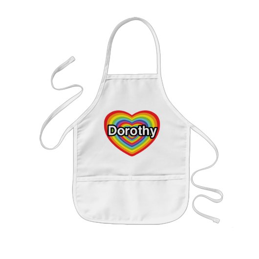 I Liebe Dorothy: Regenbogenherz Kinderschürze (Vorne)