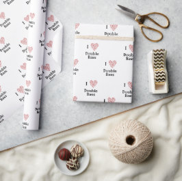 I Liebe Double Bass Rotes Herz Musiknoten Geschenkpapier
