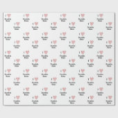 I Liebe Double Bass Rotes Herz Musiknoten Geschenkpapier (Flach)