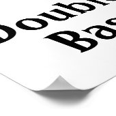 I Liebe Double Bass Rotes Herz Musiknoten Poster (Ecke)