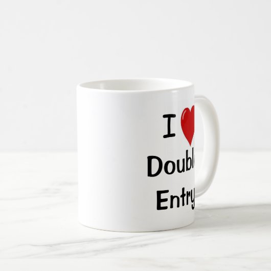 I Liebe Double Entry Funny Accountant Tasse (VorderseiteRechts)