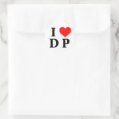 I LIEBE DP RUNDER AUFKLEBER (Tasche)