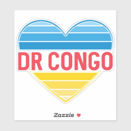 I Liebe DR Kongo, Kongo-Kinshasa Herz Aufkleber (Blatt)