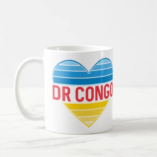 I Liebe DR Kongo, Kongo-Kinshasa Herz Kaffeetasse (Links)