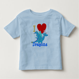 I Liebe-Drache-blauer Drache-Cartoon Kleinkind T-shirt