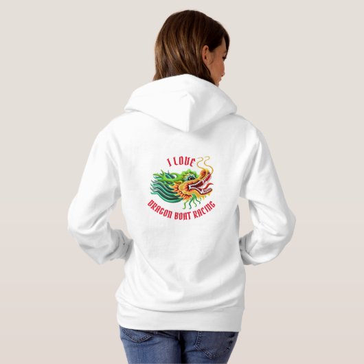 I Liebe-Drache-Regatta mit Golddrache-Kopf Hoodie (Schwarz voll)