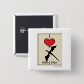 I Liebe-Drachen Button (Vorne & Hinten)