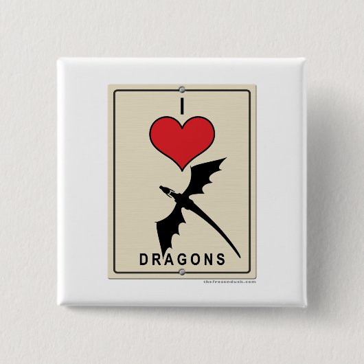 I Liebe-Drachen Button (Vorderseite)