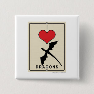 I Liebe-Drachen Button