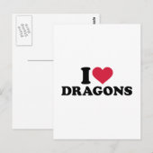 I Liebe Drachen Postkarte (Vorne/Hinten)