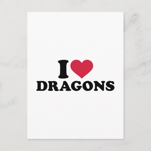 I Liebe Drachen Postkarte (Vorderseite)