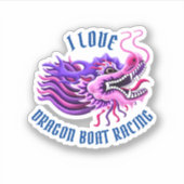I Liebe Dragon Boat Racing Pink & Lila Logo Aufkleber (Vorderseite)