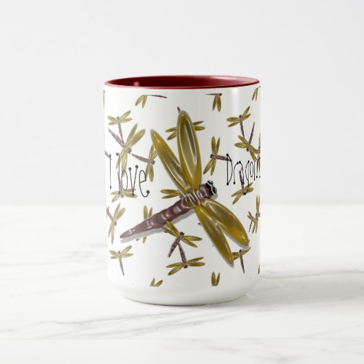 I Liebe Dragonflies Digital and Graphics Art Tasse (Zentrum)