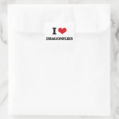 I Liebe Dragonflies Quadratischer Aufkleber (Tasche)