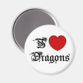 I Liebe Dragons Magnet (Vorderseite/Rückseite)