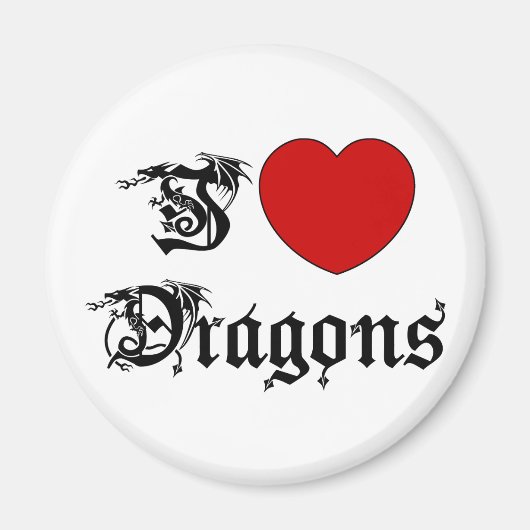I Liebe Dragons Magnet (Vorne)