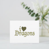 I Liebe Dragons Postkarte (Stehend Vorderseite)