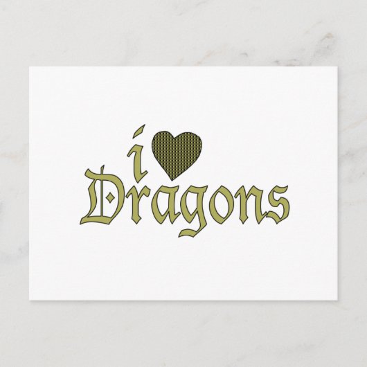 I Liebe Dragons Postkarte (Vorderseite)