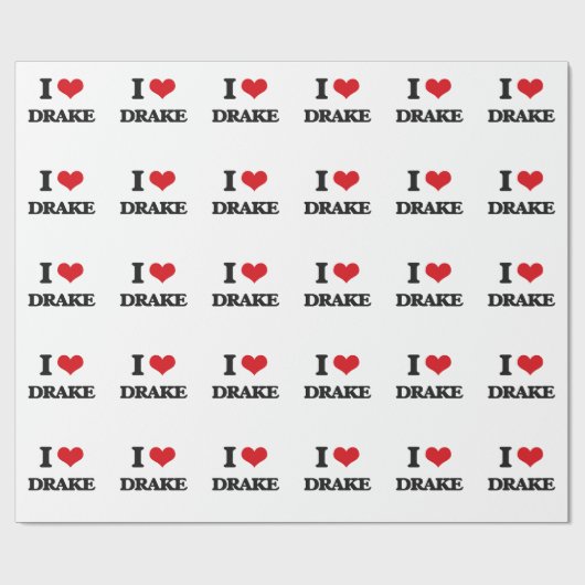 I Liebe Drake Geschenkpapier (Flach)