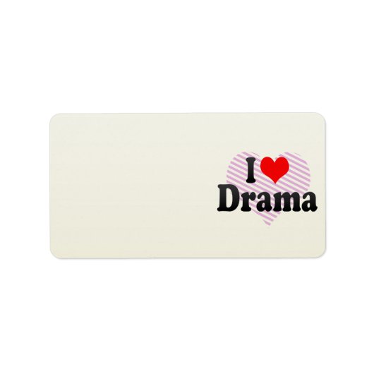 I Liebe Drama Adressaufkleber (Vorne)