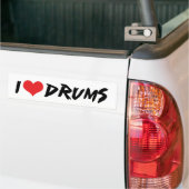 I Liebe Drums Autoaufkleber (Auf Lkw)