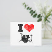 I Liebe Drums Postkarte (Stehend Vorderseite)