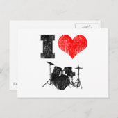 I Liebe Drums Postkarte (Vorne/Hinten)