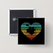 I Liebe Drums Retro Herz Button (Vorne & Hinten)