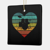 I Liebe Drums Retro Herz Keramikornament (Links)