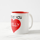 I Liebe du Name des roten Herzens Zweifarbige Tasse (VorderseiteRechts)