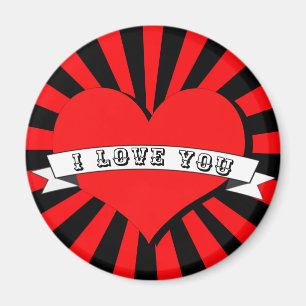 I Liebe du rotes Herz Magnet