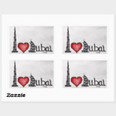 I Liebe Dubai Rechteckiger Aufkleber (Blatt)