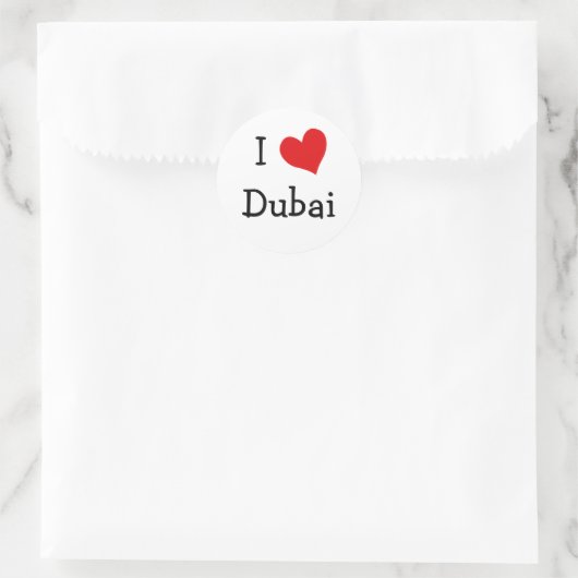 I Liebe Dubai Runder Aufkleber (Tasche)