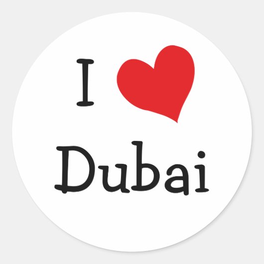 I Liebe Dubai Runder Aufkleber (Vorderseite)