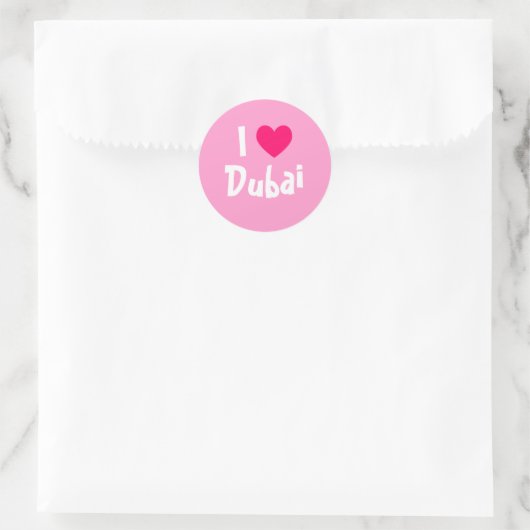 I Liebe Dubai Runder Aufkleber (Tasche)