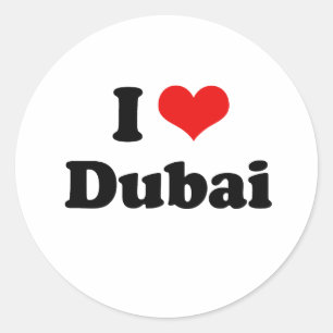 I Liebe Dubai Tshirt Runder Aufkleber