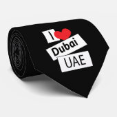 I Liebe Dubai UAE Krawatte (Gerollt)