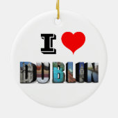 I Liebe Dublin Irland 3D Travel Foto Keramik Ornament (Hinten)