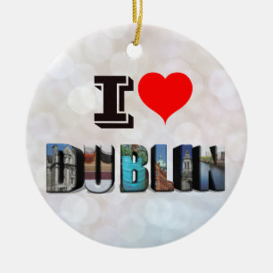 I Liebe Dublin Irland 3D Travel Foto Keramik Ornament
