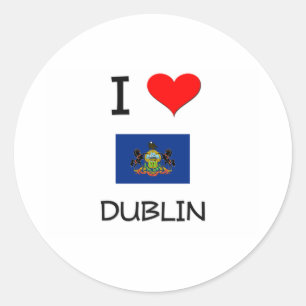 I Liebe Dublin Pennsylvania Runder Aufkleber